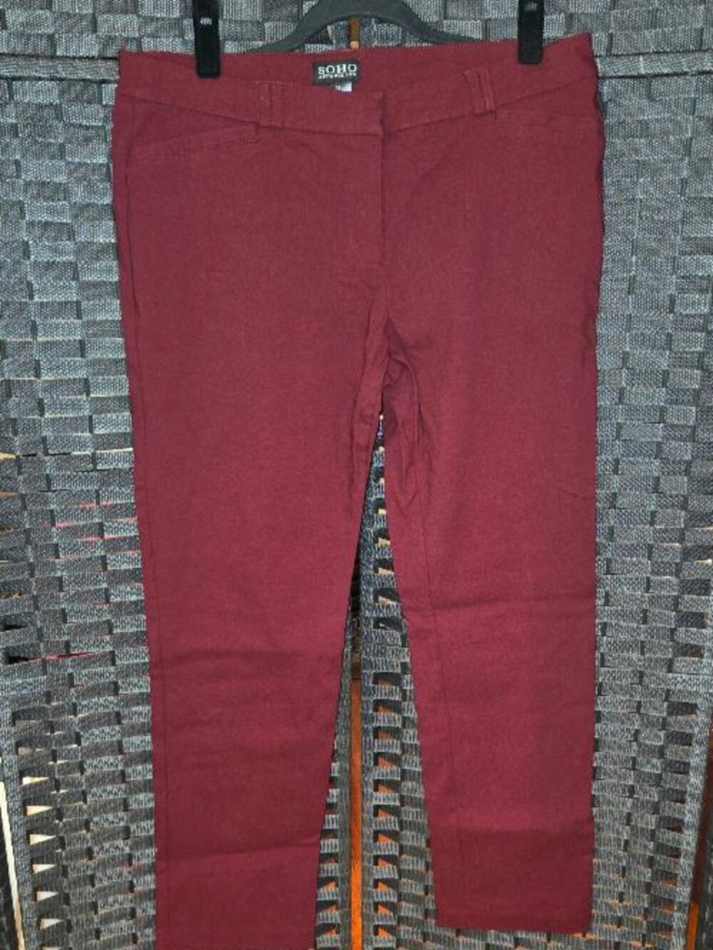 SOHO Apparel LTD Women's Burgundy Dress Pants